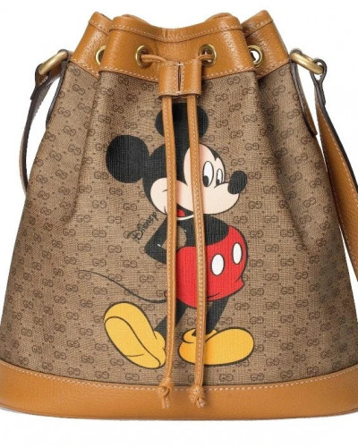 Authenticated Used Gucci x Disney GG Supreme Small Shoulder Brown