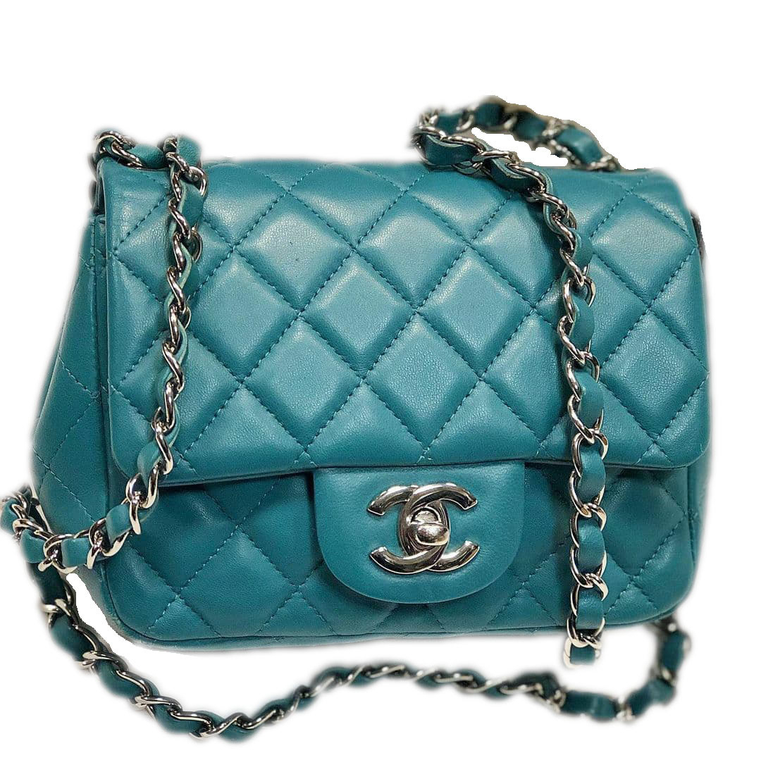 chanel classic flap bolsa turquoise