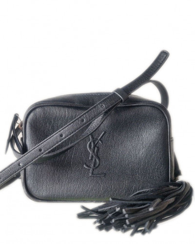 Yves Saint Laurent Burgundy Quilted Leather Lou Belt Bag with Tassel